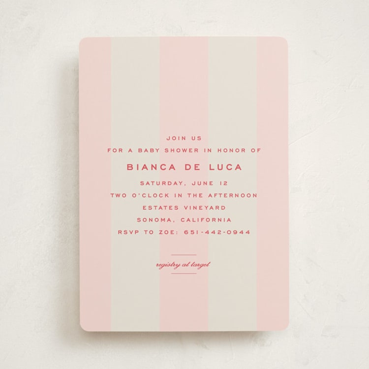 "Campania" - Baby Shower Invitations in Fragola by Megan Davis - Front