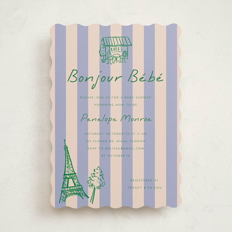 "Parisian Cafe" - Baby Shower Invitations in Violette by Vera Lim - Front