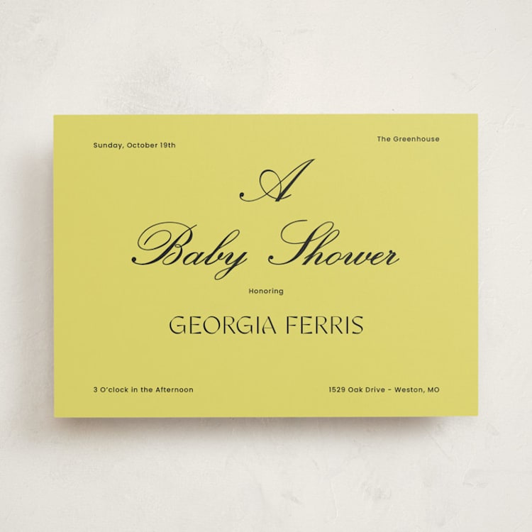 "Georgia" - Baby Shower Invitations in Wasabi by Rachel Cassel - Front