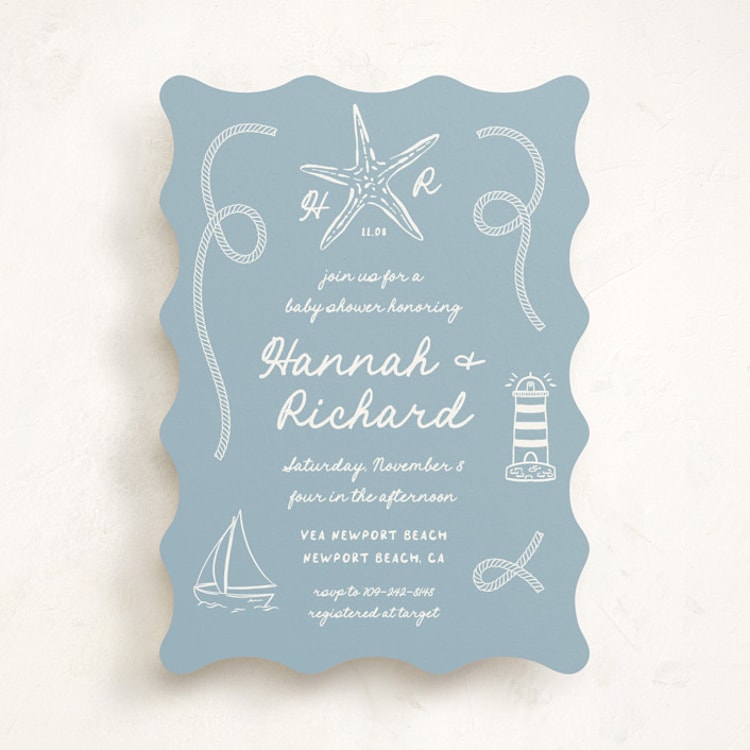 "nautical celebration" - Baby Shower Invitations in Powder Blue by Claudia Orengo - Front