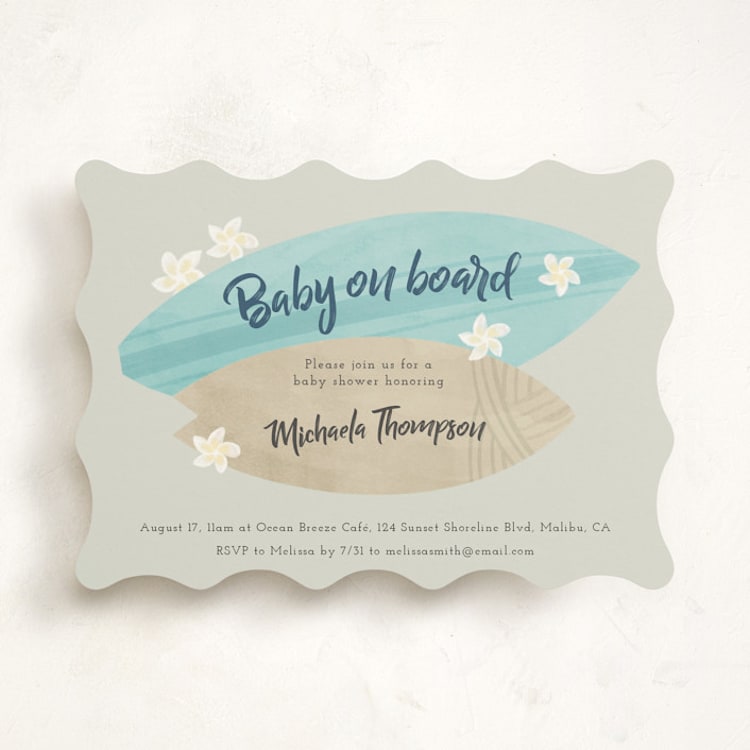 "Surf baby" - Baby Shower Invitations in Pebble by Adelyn T. - Front