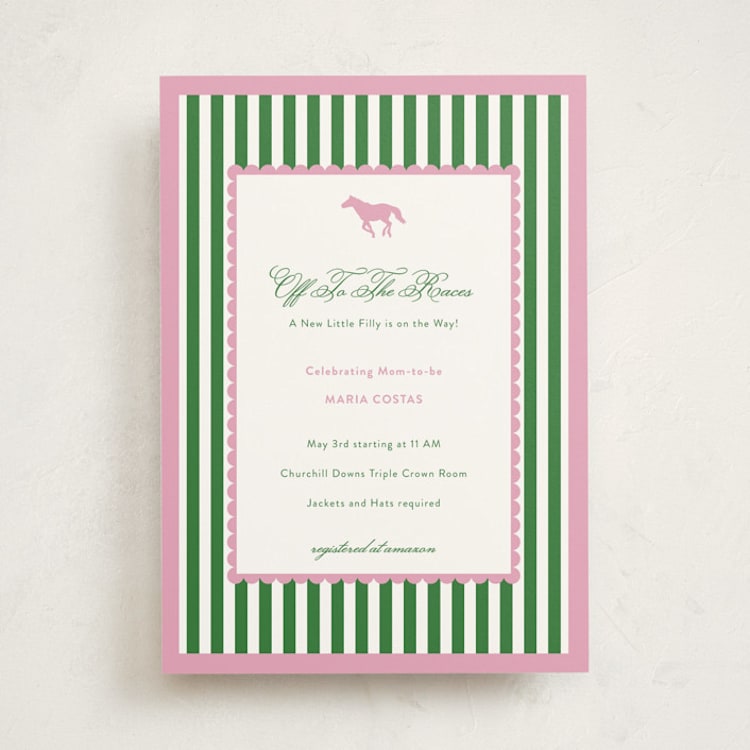 "Derby Party" - Baby Shower Invitations in Bubblegum by Ashlee Townsend - Front