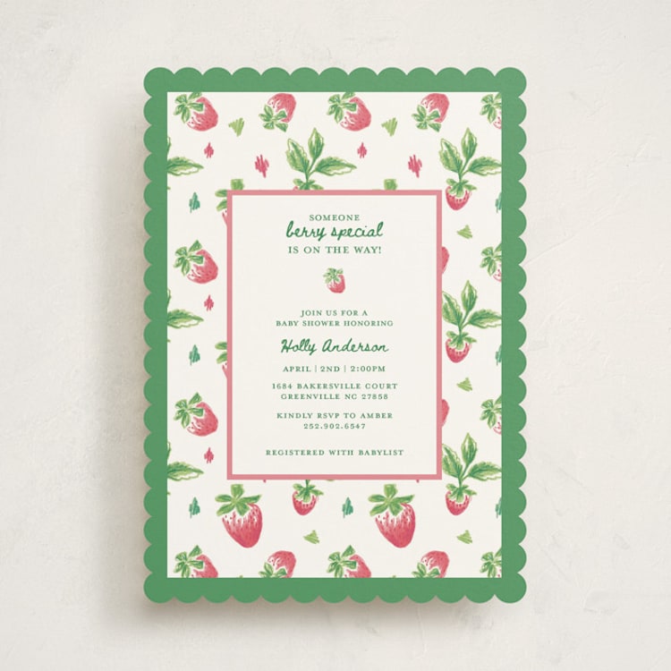 "Someone Berry Special" - Baby Shower Invitations in Strawberry by Holton Art and Design - Front