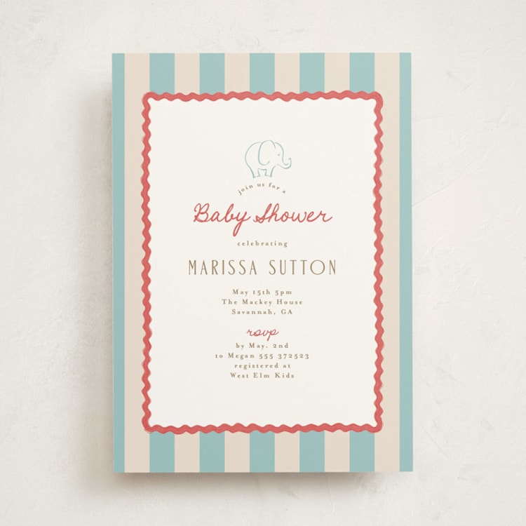 "Circus Circus" - Baby Shower Invitations in Sky by Tamara Hilje - Front