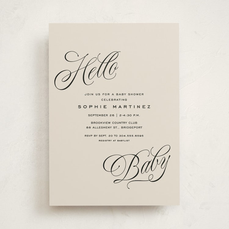 "Hello there" - Baby Shower Invitations in Parchment by Lea Delaveris - Front