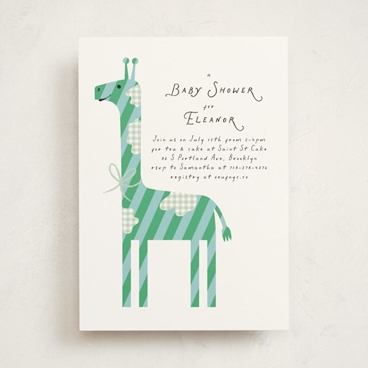"Patterned Giraffe" - Baby Shower Invitations in Earth by mo kelley - Front
