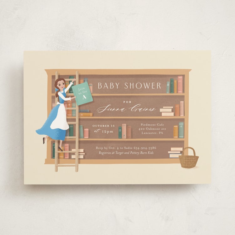 "Disney's Belle's books" - Baby Shower Invitations in Hicory by Jennifer Wick - Front