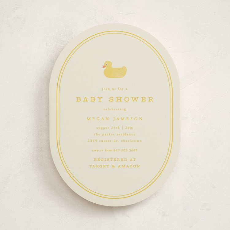 "Simple Duck" - Baby Shower Invitations in Banana by Brianne Larsen - Front