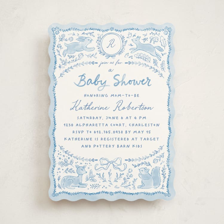 "Folk woodland" - Baby Shower Invitations in Sky by Creo Study - Front
