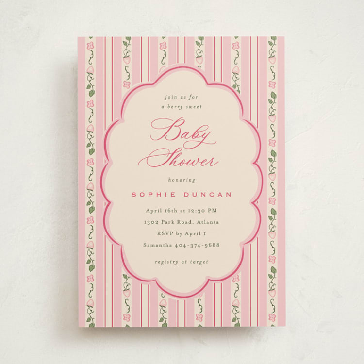 "Very Berry" - Baby Shower Invitations in Berry by letterfix - Front