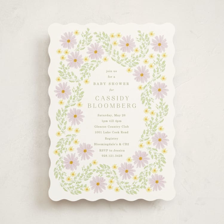 "Blooming Baby Frame" - Baby Shower Invitations in Daisy by Baumbirdy - Front