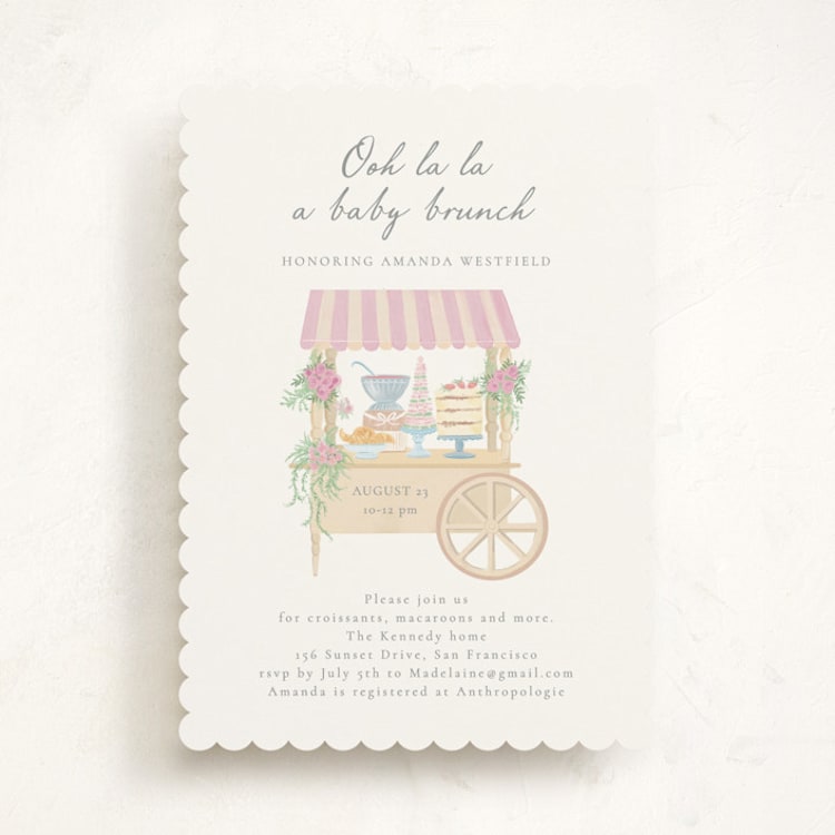 "French Style" - Baby Shower Invitations in Melon by frau brandt - Front