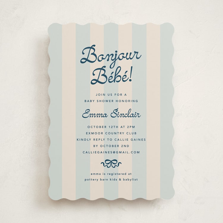 "Mariniere" - Baby Shower Invitations in Marina by Olivia Raufman - Front