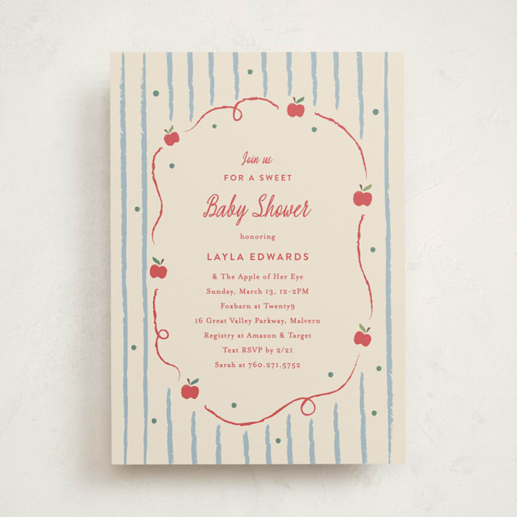 "Apple of My Eye" - Baby Shower Invitations in Picnic by Carolyn MacLaren - Front