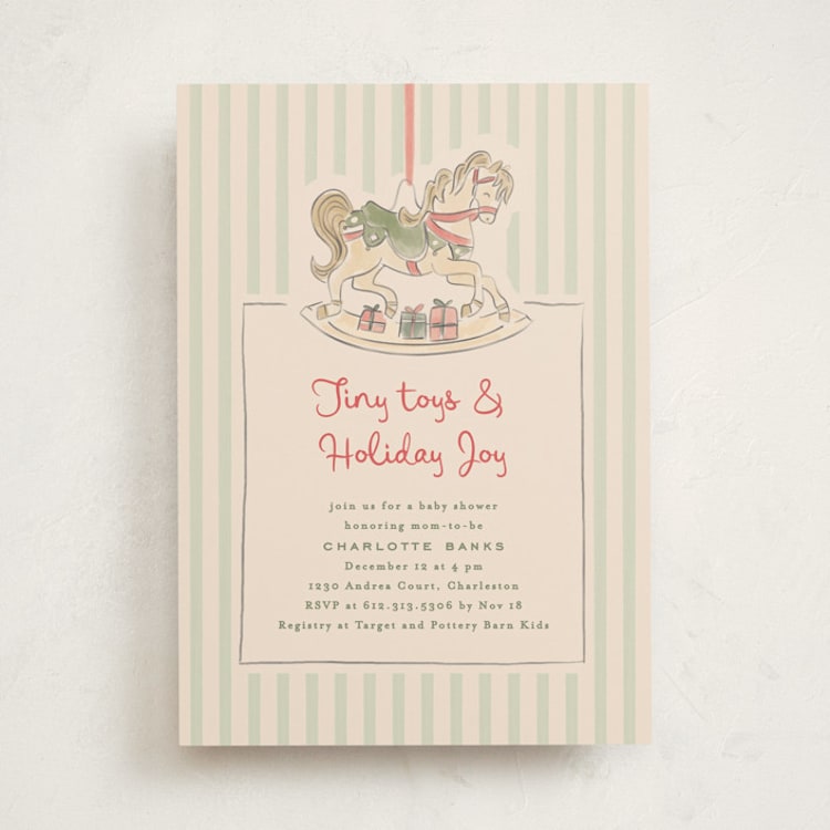 "Toys and Joy" - Baby Shower Invitations in Peppermint by Creo Study - Front