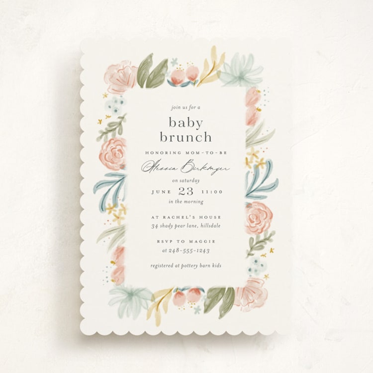 "Blooming Brunch" - Baby Shower Invitations in Rose by Ashley DeMeyere - Front