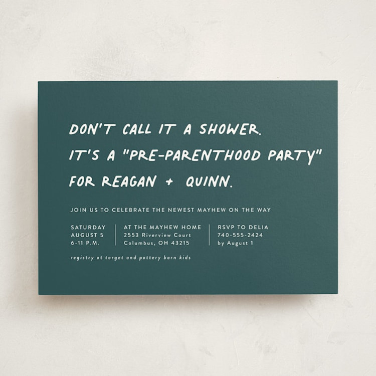 "Not a shower" - Baby Shower Invitations in Jungle by Lea Delaveris - Front