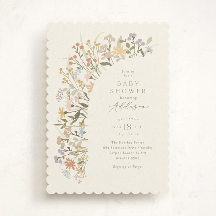 "Meadow flowers" - Baby Shower Invitations in Vanilla by Jennifer Wick - Front