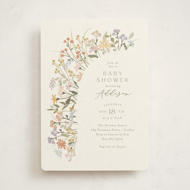 "Meadow flowers" - Baby Shower Invitations in Vanilla by Jennifer Wick - Front