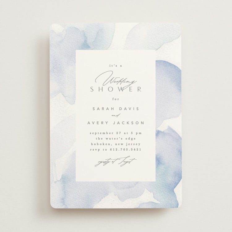 "Flow" - Bridal Shower Invitations in Lagoon by Creo Study - Front