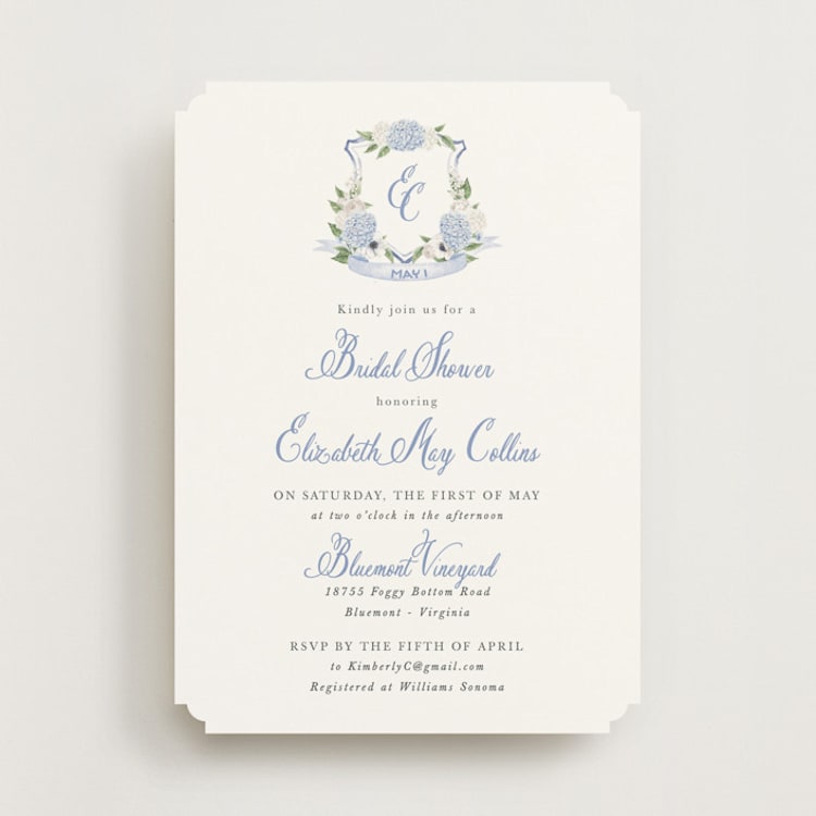 "Sweethearts" - Bridal Shower Invitations in Periwinkle by Design Lotus - Front