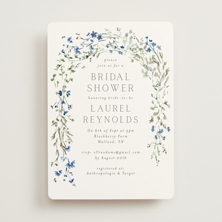 "In The Full Bloom" - Bridal Shower Invitations in Bluebell by Petra Kern - Front