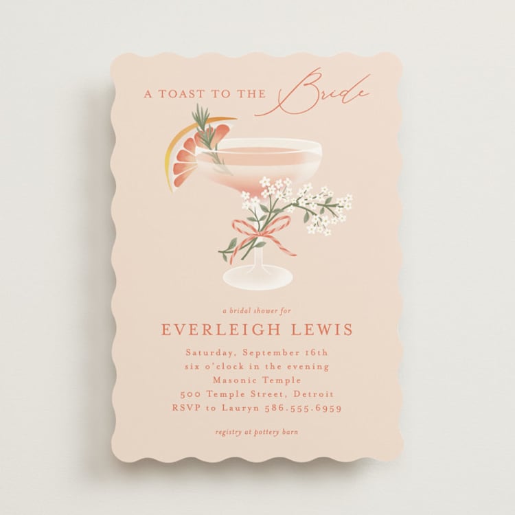 "pamplemousse" - Bridal Shower Invitations in Agrume by Jamie Alexander - Front