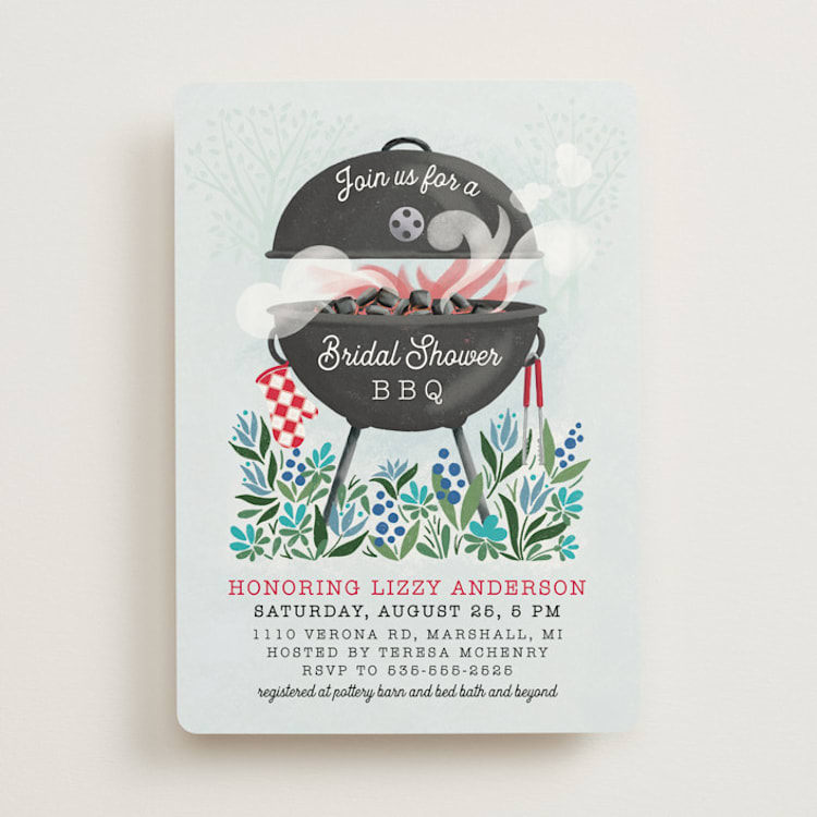"Red hot bbq" - Bridal Shower Invitations in Pepper by Paper Sun Studio - Front