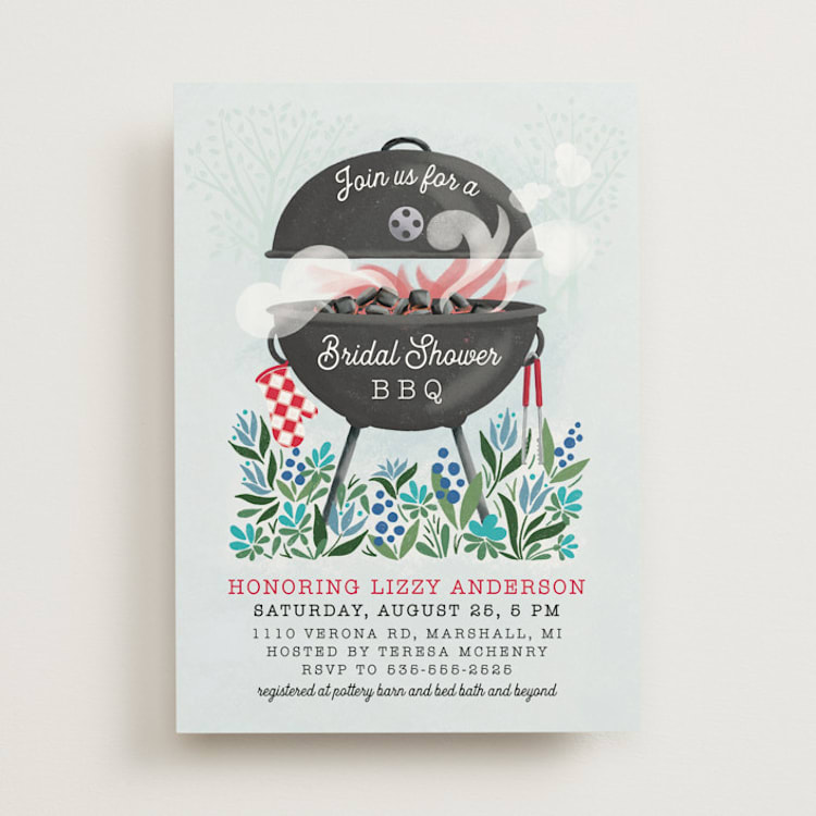 "Red hot bbq" - Bridal Shower Invitations in Pepper by Paper Sun Studio - Front