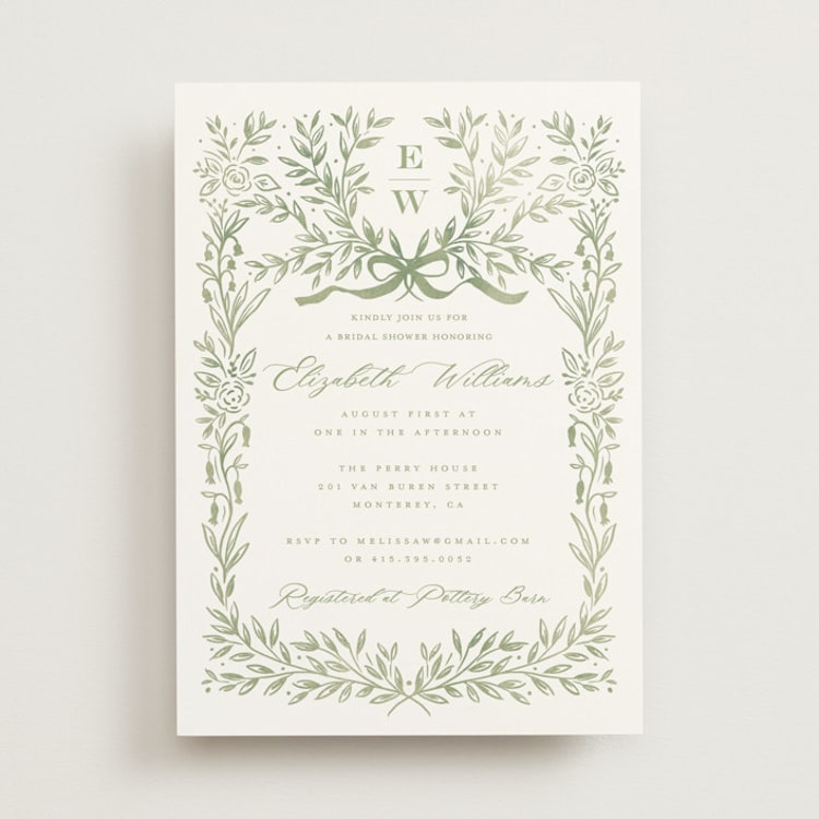 "Royal" - Bridal Shower Invitations in Fern by Petra Kern - Front
