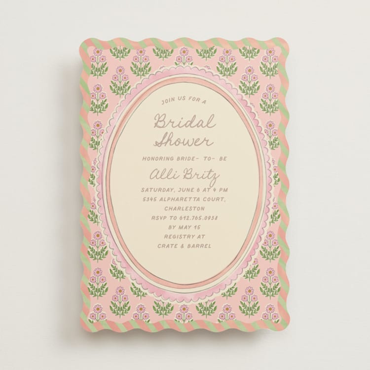 "Botanical Maximalism" - Bridal Shower Invitations in Poppy by Creo Study - Front