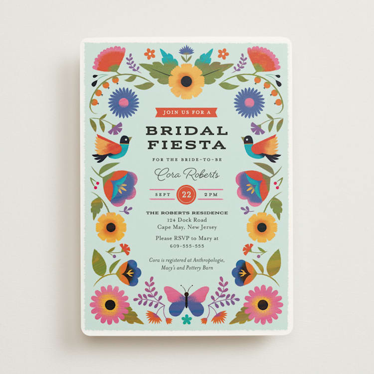 "Bridal Fiesta" - Bridal Shower Invitations in Aqua by Laura Moyer - Front