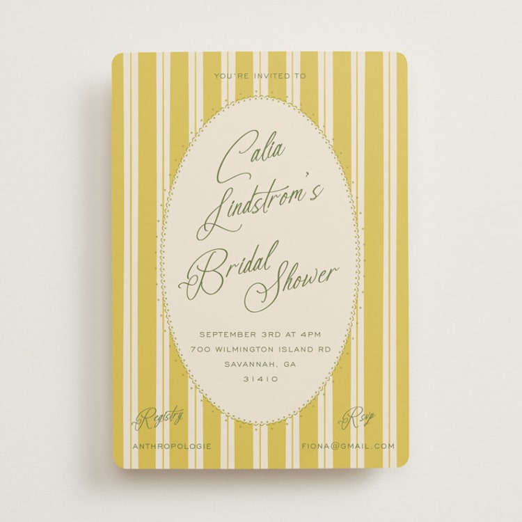 "Calia" - Bridal Shower Invitations in Island Citrus by Ani Somi - Front