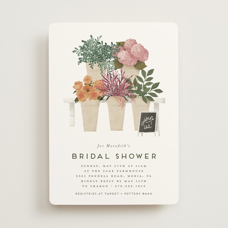 "Flower Bar" - Bridal Shower Invitations in Bright by Heather Cairl - Front
