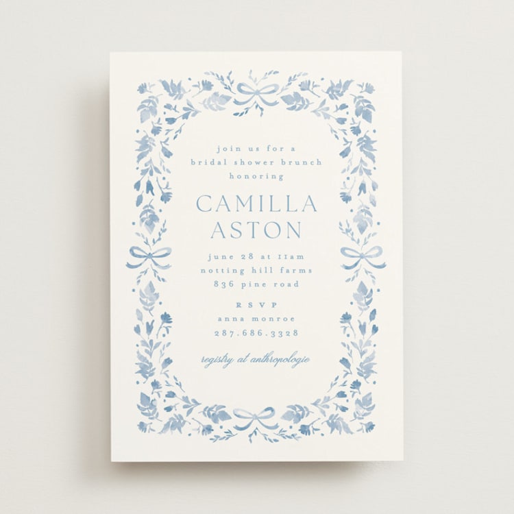 "Emmaline" - Bridal Shower Invitations in Bluebell by Kristie Kern - Front