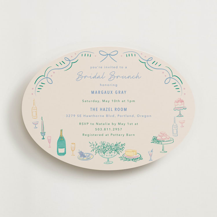 "Dining" - Bridal Shower Invitations in Pastel by Elly - Front