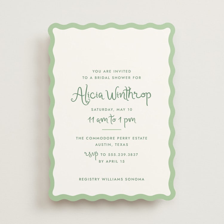 "Augusta" - Bridal Shower Invitations in Clover by Megan Davis - Front