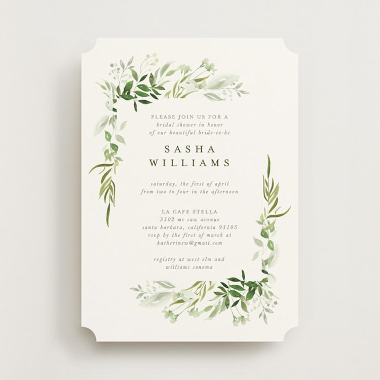"Verdure" - Bridal Shower Invitations in Garden by Leah Bisch - Front