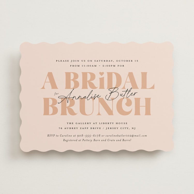 "Let's Brunch" - Bridal Shower Invitations in Petal by Sandra Picco Design - Front
