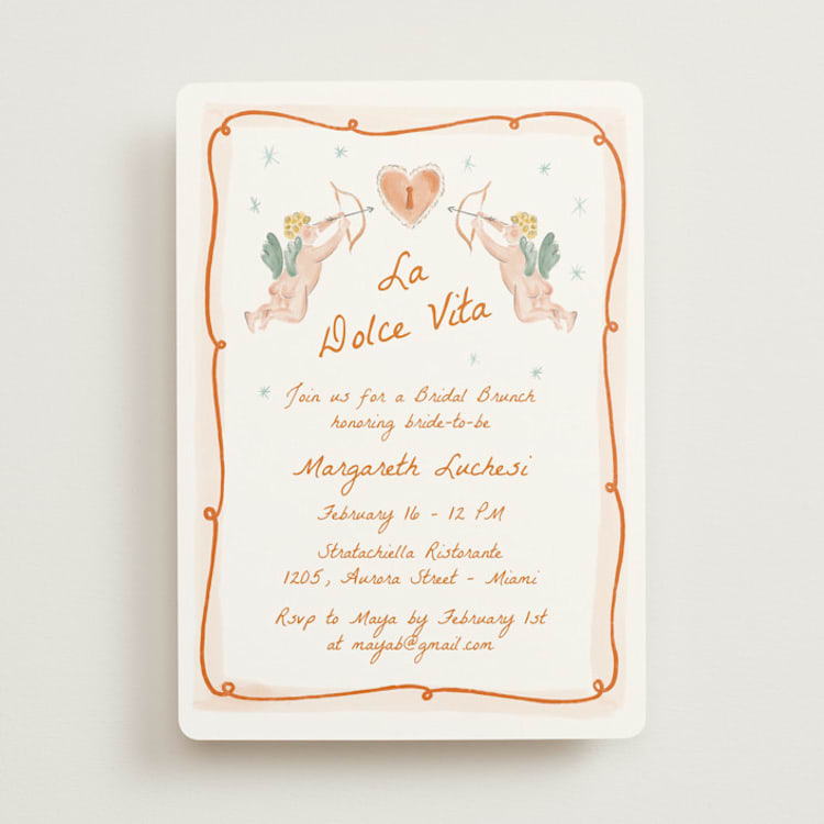 "Giardino" - Bridal Shower Invitations in Flame by Pati Cascino - Front