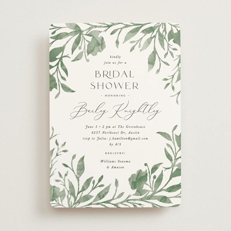 "Hyde Park" - Bridal Shower Invitations in Meadow by Melanie Kosuge - Front