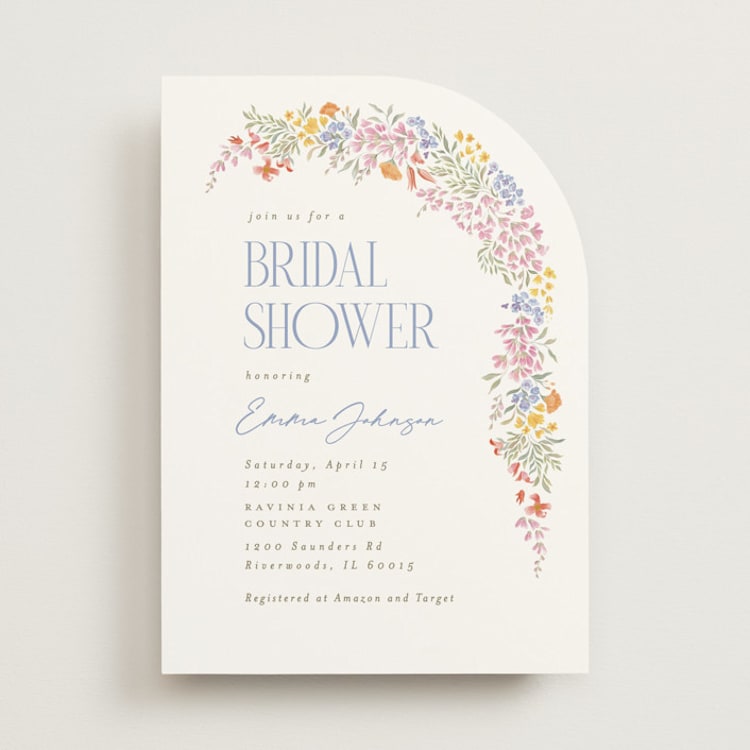 "Dainty Flowers" - Bridal Shower Invitations in Rose Quartz by Joanna Griffin - Front