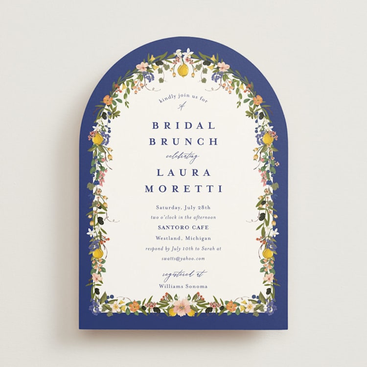 "Amore Floral" - Bridal Shower Invitations in Cerulean by Susan Moyal - Front