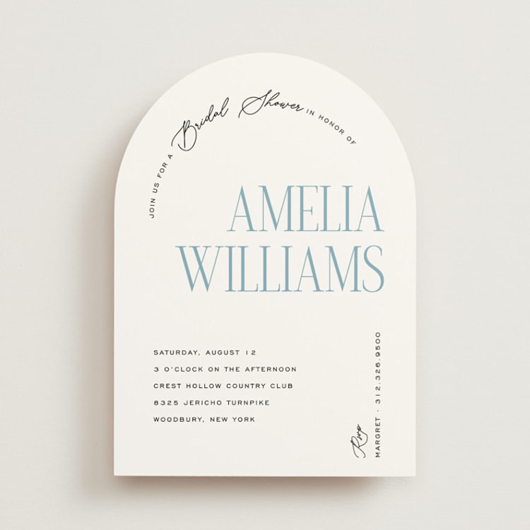 "Arbor" - Bridal Shower Invitations in Aqua by Pixel and Hank - Front