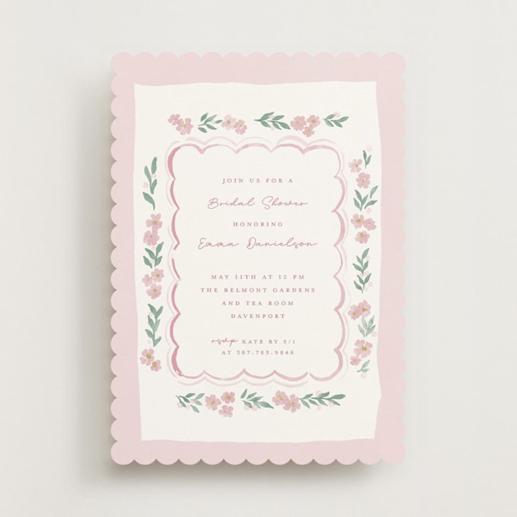 "pretty little floral" - Bridal Shower Invitations in Peony by Rebecca Durflinger - Front