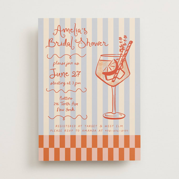 "Spritz" - Bridal Shower Invitations in Citrus by Jenna Holcomb - Front