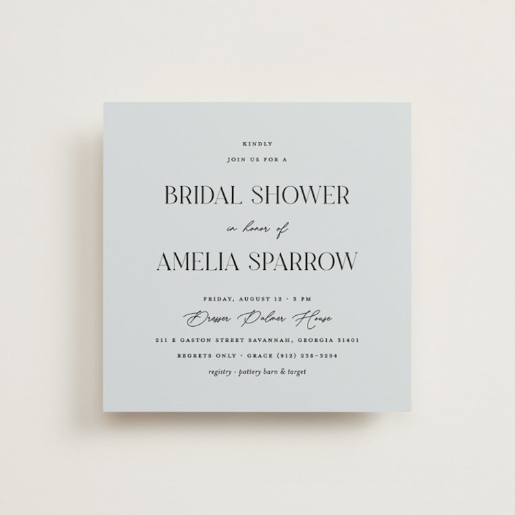 "Palmer" - Bridal Shower Invitations in Delphinium by Pixel and Hank - Front