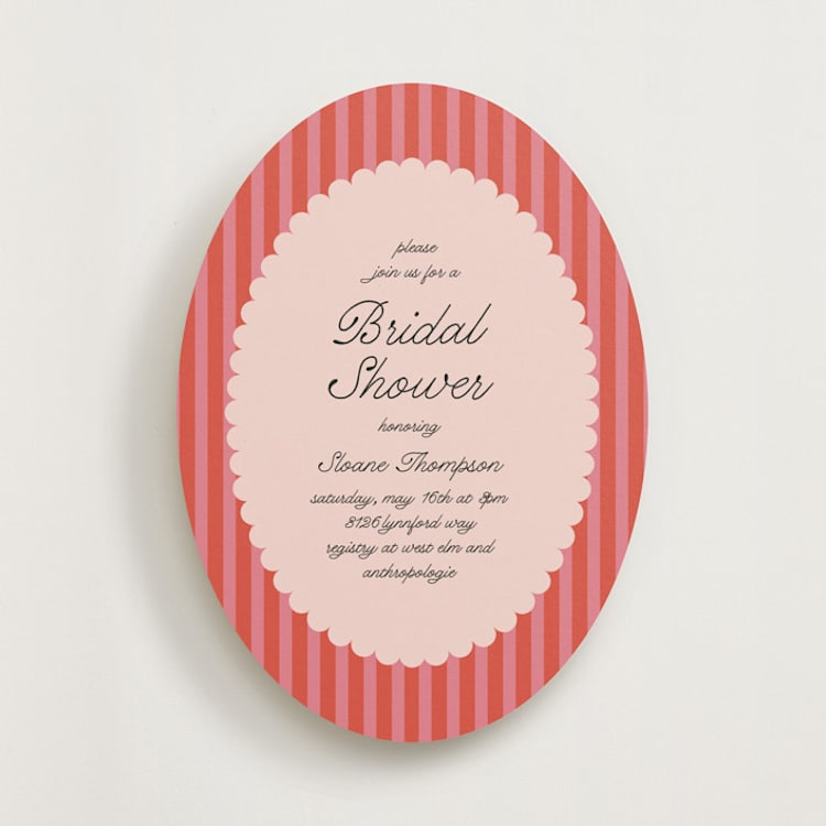 "Lola" - Bridal Shower Invitations in Strawberry by Morgan Kendall - Front