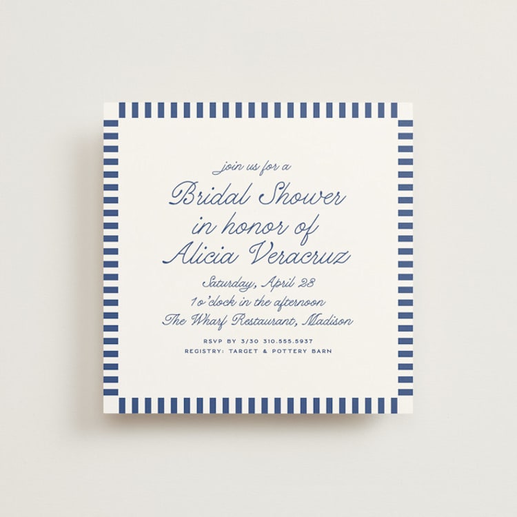 "Veracruz" - Bridal Shower Invitations in Ocean by Owl and Toad - Front