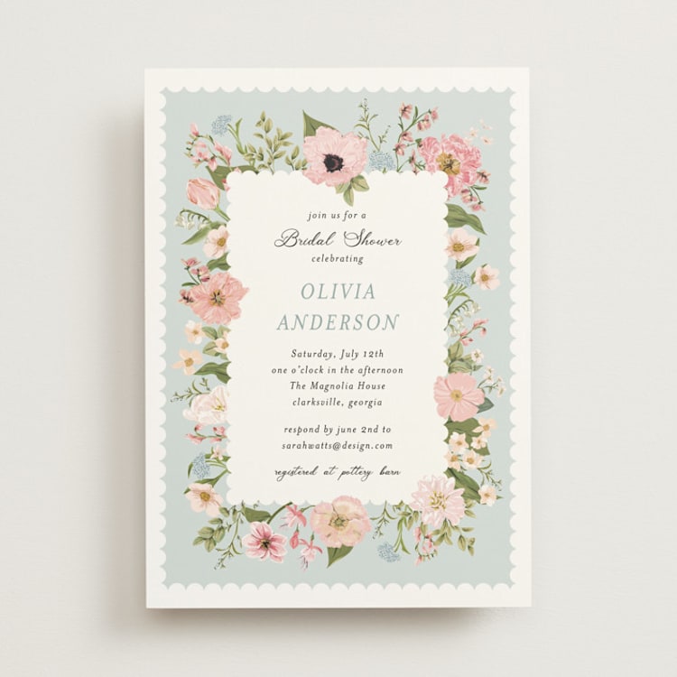 "blooming" - Bridal Shower Invitations in Blush by Susan Moyal - Front
